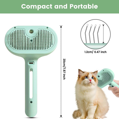 Cat Steam Brush,for Shedding Anti-Static Pet Spray Comb,Self-Cleaning Grooming Tool,with Water Bottle,Cat Massage Brush