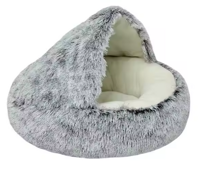 Cozy Cave Pet Bed – Fluffy & Warm Sleeping Nest Warm Cat Dog 2 in 1 Sleeping Nest Cave for Small Dogs